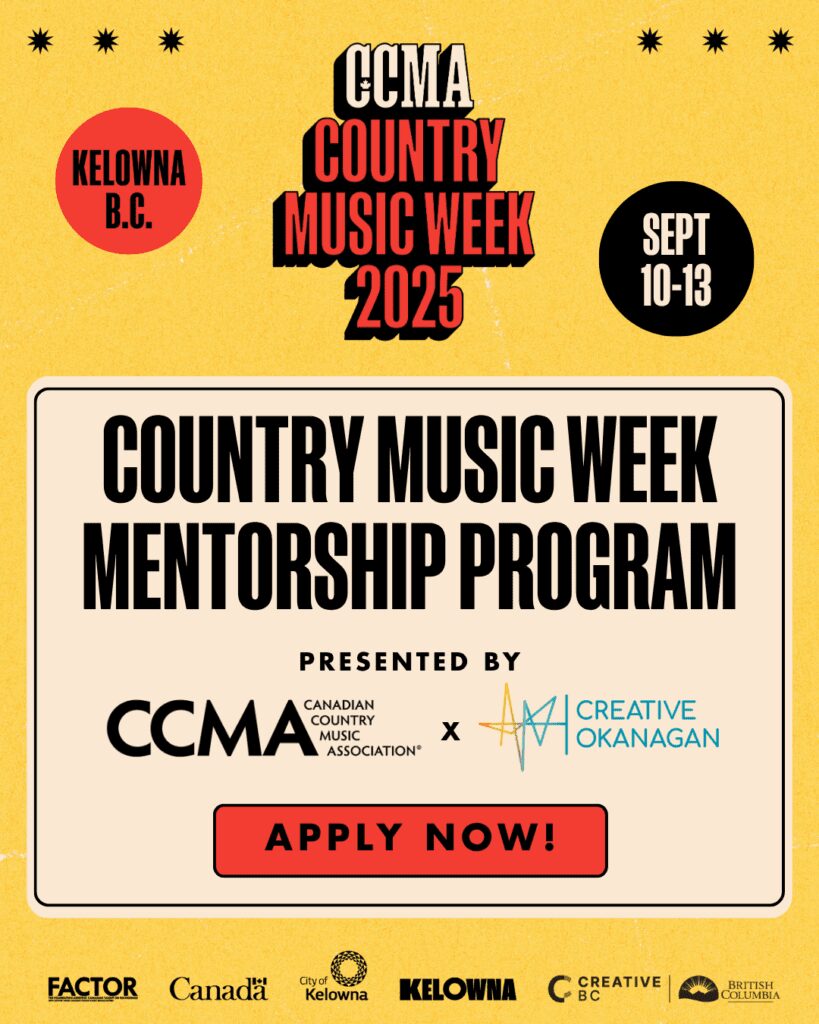 A text based image with details about the Country Music Week Mentorship Program